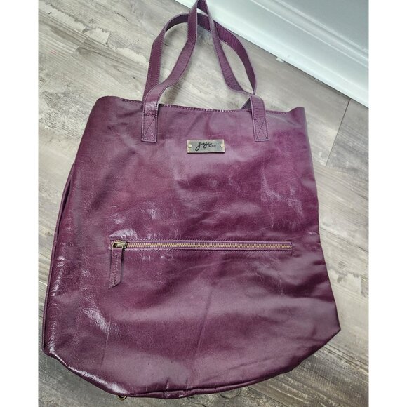 Joji & Co Sierra Backpack/Tote In Purple Leather Adjustable Bag - Picture 2 of 7